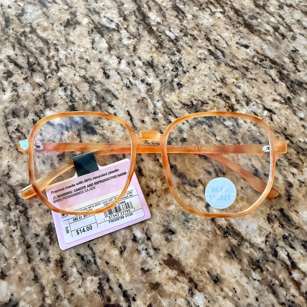 Wild Fable Amber Tortoiseshell Square Blue Light Glasses NWT